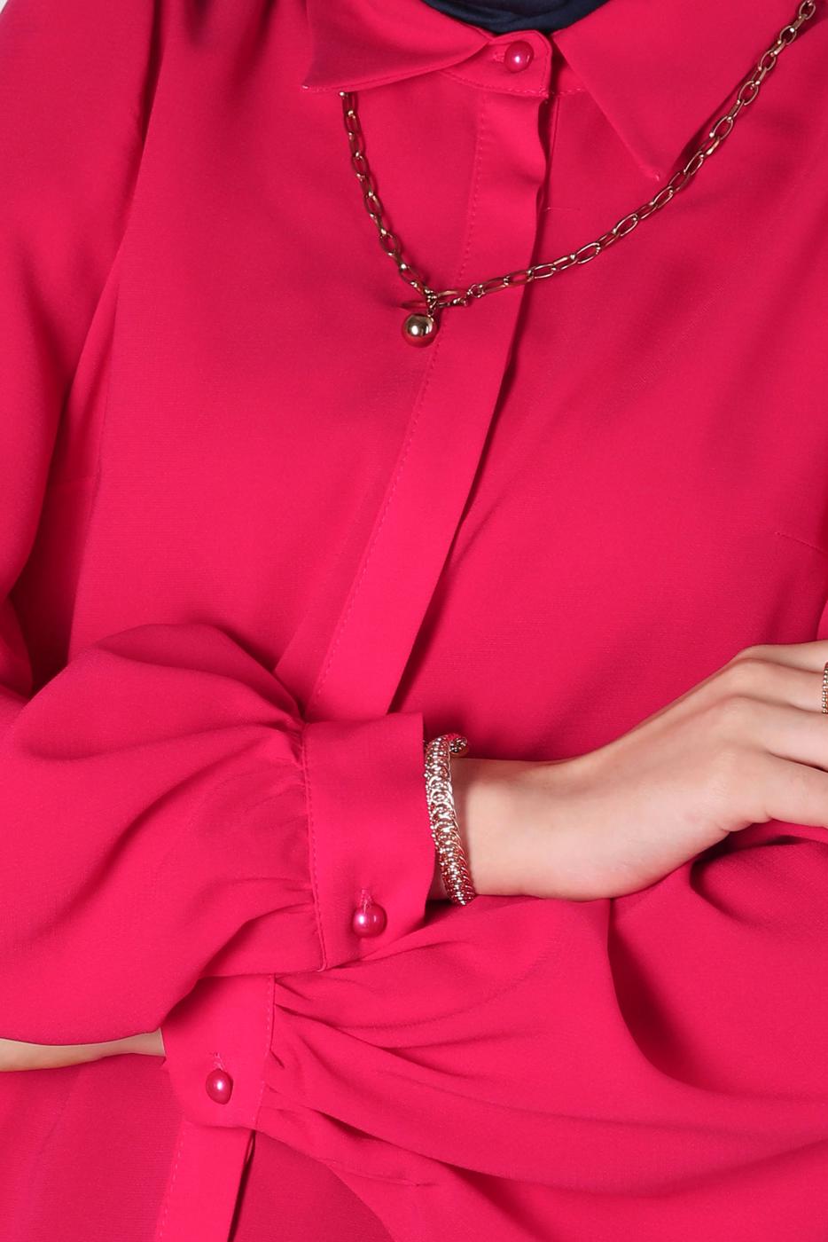 Hijab clothing FUCHSIA ALVINA SHIRT COLLAR BLOUSE T 42926