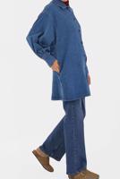 Tesettür giyim MAVİ BALON KOL DENİM CEKET 11004 