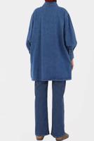 Tesettür giyim MAVİ BALON KOL DENİM CEKET 11004 