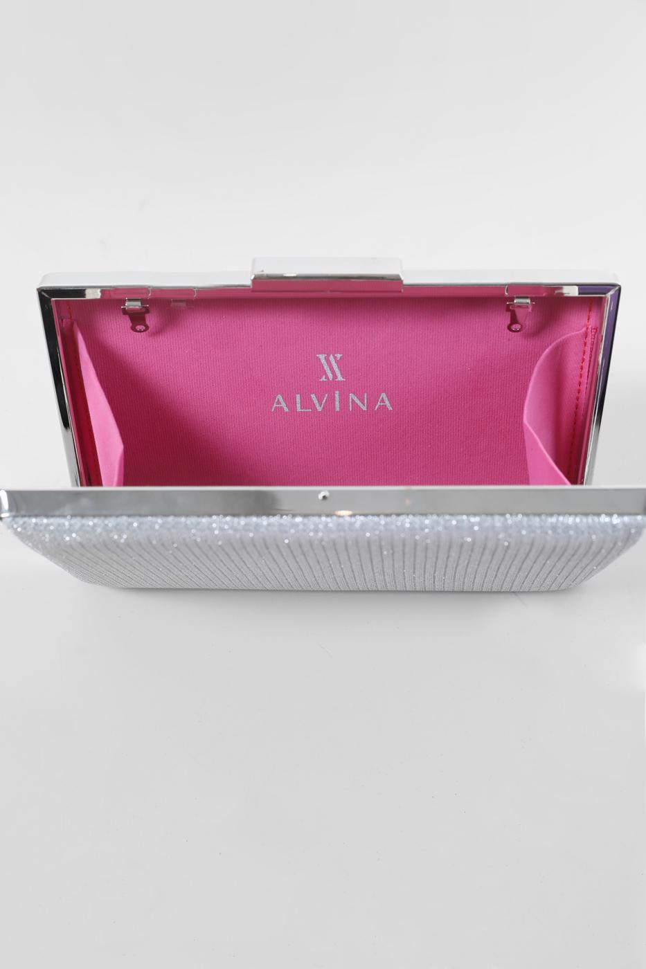 Tesettür giyim GÜMÜŞ ALVİNA ABİYE ÇANTA 035 