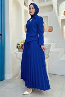 Tesettür giyim LACİVERT CEKET GÖRÜNÜMLÜ ELBİSE T 0073