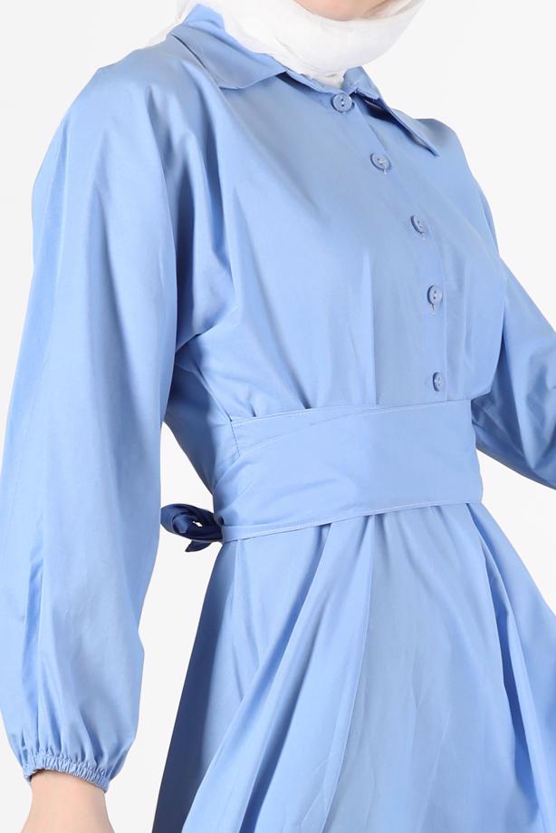 Vêtements hijab  BUTTONED BELTED DRESS 09005  - TRENDTESETTÜR