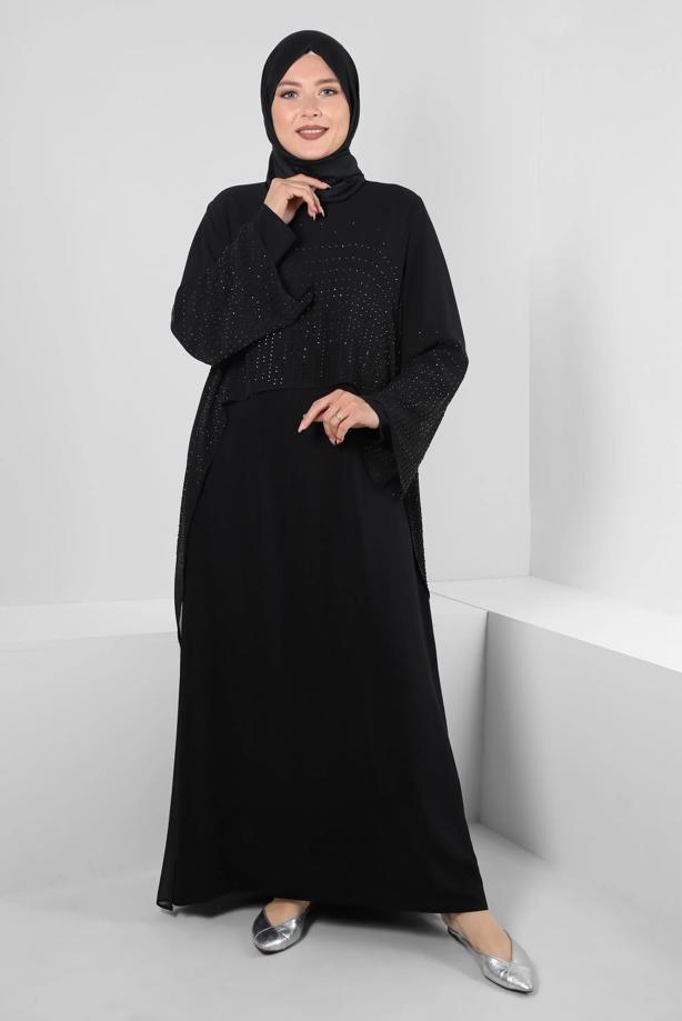 Vêtements hijab NOIR ALVINA ROBE GRANDE TAILLE T 20222 - TRENDTESETTÜR