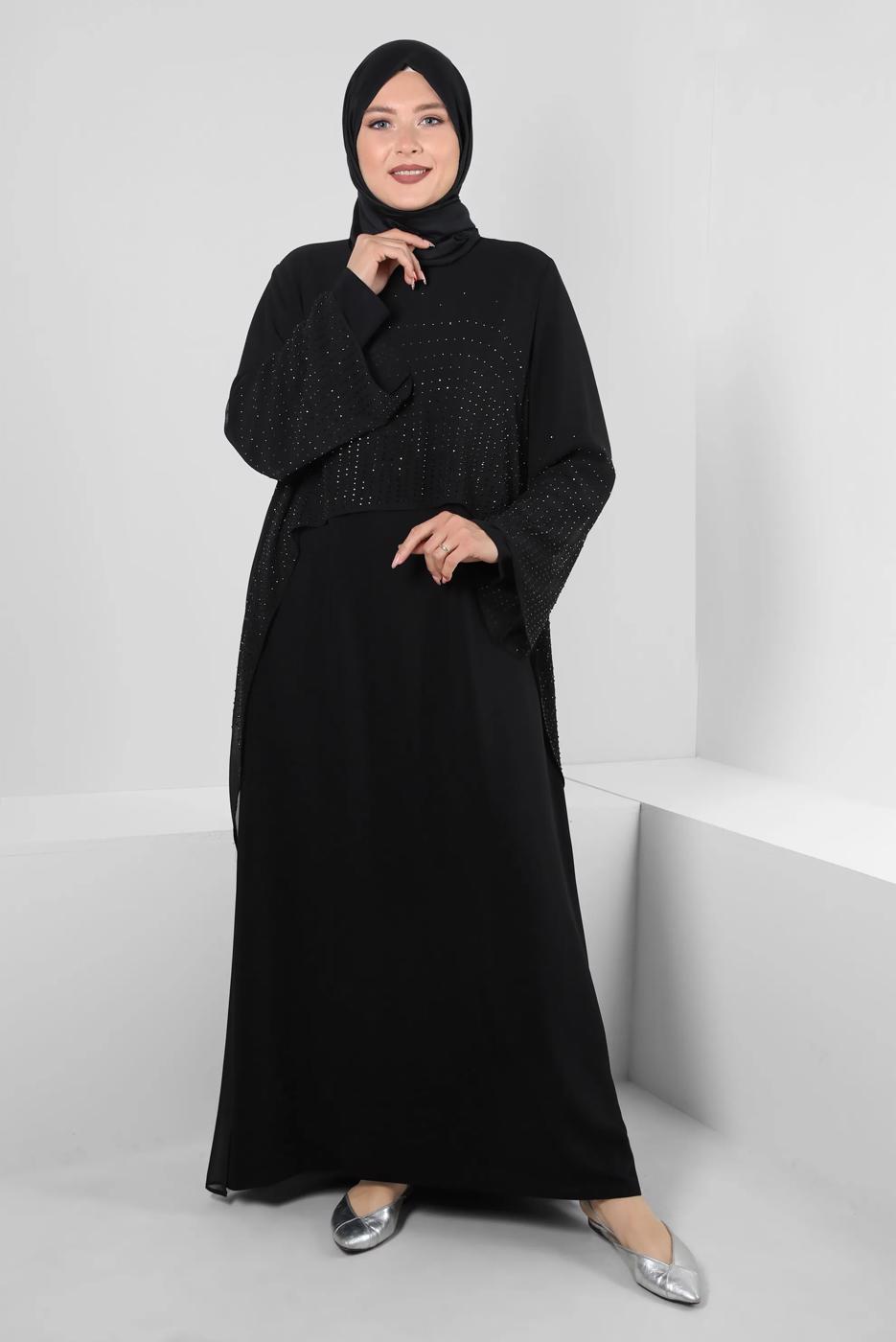 Hijab clothing BLACK ALVINA PLUS SIZE DRESS T 20222