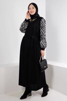 Vêtements hijab NOIR ALVINA ROBE À MOTIFS GRANDE TAILLE T 20253