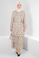 Hijab clothing BEIGE ALVINA PLUS SIZE DRESS T 20254