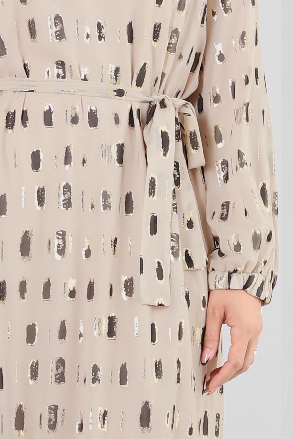 Hijab clothing BEIGE ALVINA PLUS SIZE DRESS T 20254