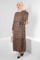 Vêtements hijab BRUN ROBE GRANDE TAILLE ALVINA T 20254