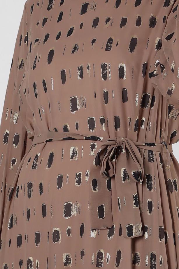 Vêtements hijab BRUN ROBE GRANDE TAILLE ALVINA T 20254 - TRENDTESETTÜR