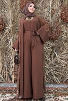 Vêtements hijab BRUN COSTUME SALOPETTE MOTIF FLORAL T 2138