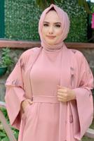 Hijab clothing POWDER FLORAL PATTERN OVERALLS SUIT T 2138