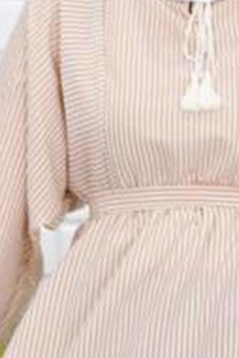 Vêtements hijab BEIGE ROBE À RAYURES 4050