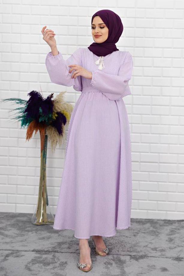 Vêtements hijab  STRIPED DRESS 4050  - TRENDTESETTÜR
