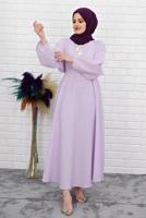 Vêtements hijab POURPRE ROBE À RAYURES 4050