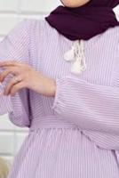Vêtements hijab POURPRE ROBE À RAYURES 4050