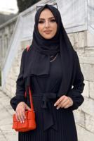 Vêtements hijab NOIR SALOPETTE PLISSÉE À CEINTURE T 4073
