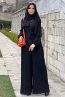 Vêtements hijab NOIR SALOPETTE PLISSÉE À CEINTURE T 4073