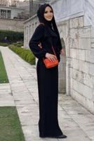 Vêtements hijab NOIR SALOPETTE PLISSÉE À CEINTURE T 4073
