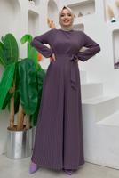 Vêtements hijab POURPRE SALOPETTE PLISSÉE À CEINTURE T 4073