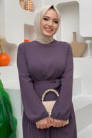 Vêtements hijab POURPRE SALOPETTE PLISSÉE À CEINTURE T 4073