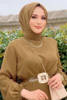 Vêtements hijab TABA SALOPETTE PLISSÉE À CEINTURE T 4073