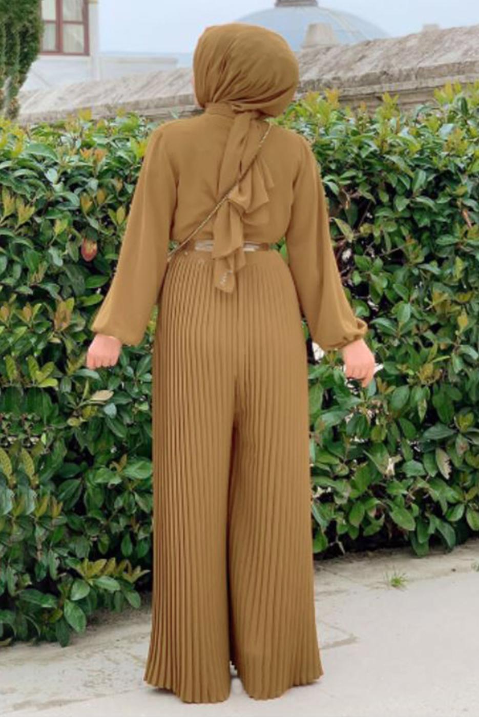 Vêtements hijab TABA SALOPETTE PLISSÉE À CEINTURE T 4073