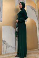 Vêtements hijab VERT SALOPETTE PLISSÉE À CEINTURE T 4073