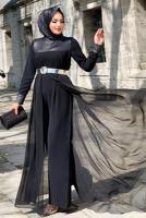 Vêtements hijab NOIR COMBINAISON AVEC CEINTURE 4153