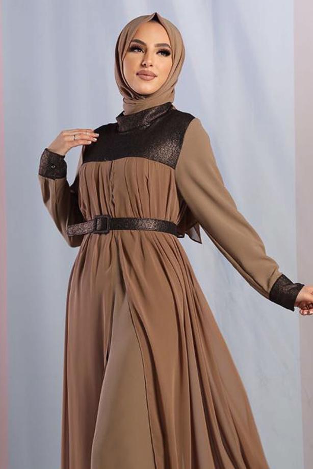 Vêtements hijab VISON COMBINAISON AVEC CEINTURE 4153 - TRENDTESETTÜR