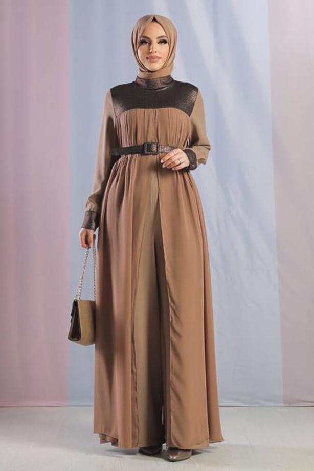 Vêtements hijab VISON COMBINAISON AVEC CEINTURE 4153 - TRENDTESETTÜR