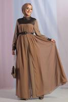 Hijab clothing MINK BELTED OVERALLS SUIT 4153 