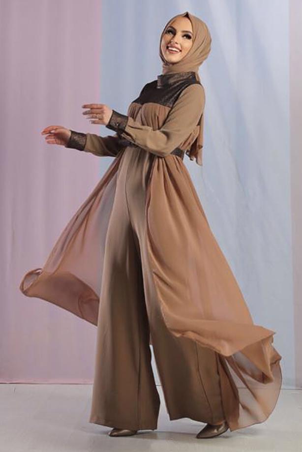 Vêtements hijab VISON COMBINAISON AVEC CEINTURE 4153 - TRENDTESETTÜR