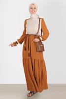 Vêtements hijab BRUN ROBE ALVINA DOUBLE COULEUR T 42610