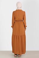 Vêtements hijab BRUN ROBE ALVINA DOUBLE COULEUR T 42610