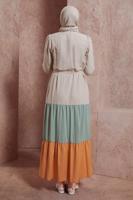 Tesettür giyim MAVİ ALVİNA ÇOK RENKLİ ELBİSE T 42625