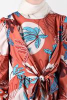 Tesettür giyim KAHVE ALVİNA DESENLİ TESETTÜR ELBİSE T 42630