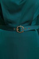 Tesettür giyim YEŞİL ALVİNA SATEN DOKULU TESETTÜR ELBİSE T 42648