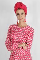 Tesettür giyim FUŞYA ALVİNA DESENLİ TESETTÜR ELBİSE T 42711