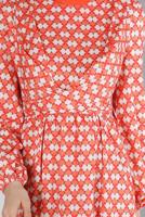 Tesettür giyim MERCAN ALVİNA DESENLİ TESETTÜR ELBİSE T 42711