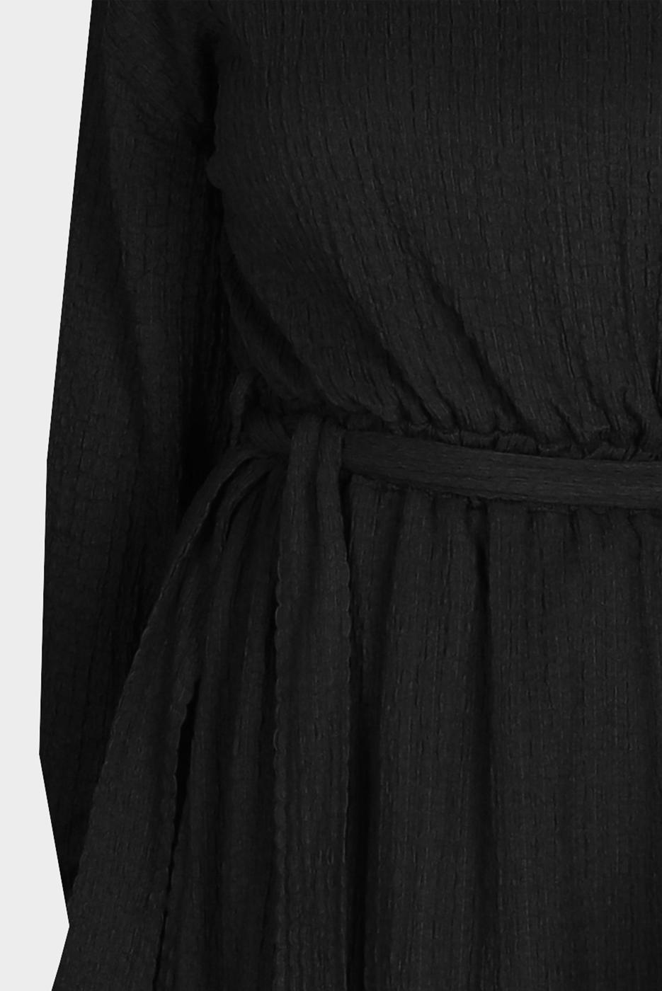 Tesettür giyim SİYAH ALVİNA WAFFLE EFEKTLİ ELBİSE T 42719