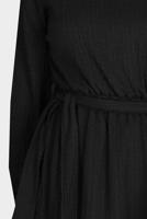 Tesettür giyim SİYAH ALVİNA WAFFLE EFEKTLİ ELBİSE T 42719