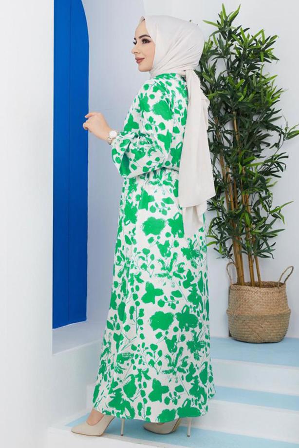 Hijab clothing  PATTERNED DRESS 4287  - TRENDTESETTÜR