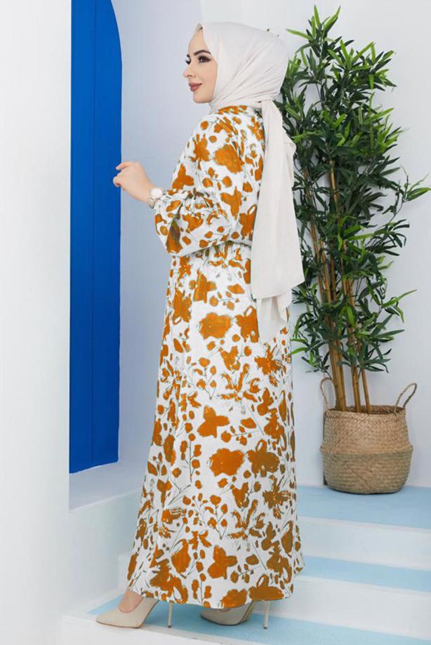 Hijab clothing  PATTERNED DRESS 4287  - TRENDTESETTÜR