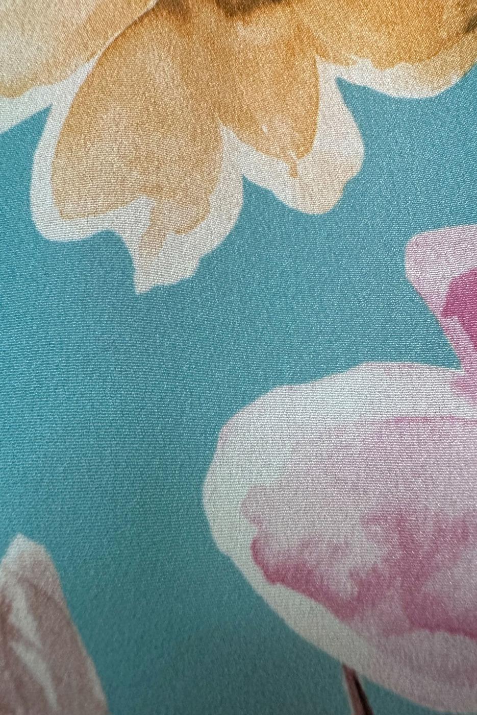 Tesettür giyim MAVİ ALVİNA DESENLİ KREP ELBİSE T 42889