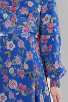 Tesettür giyim LACİVERT ALVİNA DESENLİ TESETTÜR ELBİSE T 42893