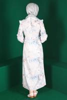 Tesettür giyim MAVİ ALVİNA DESENLİ TESETTÜR ELBİSE T 42905