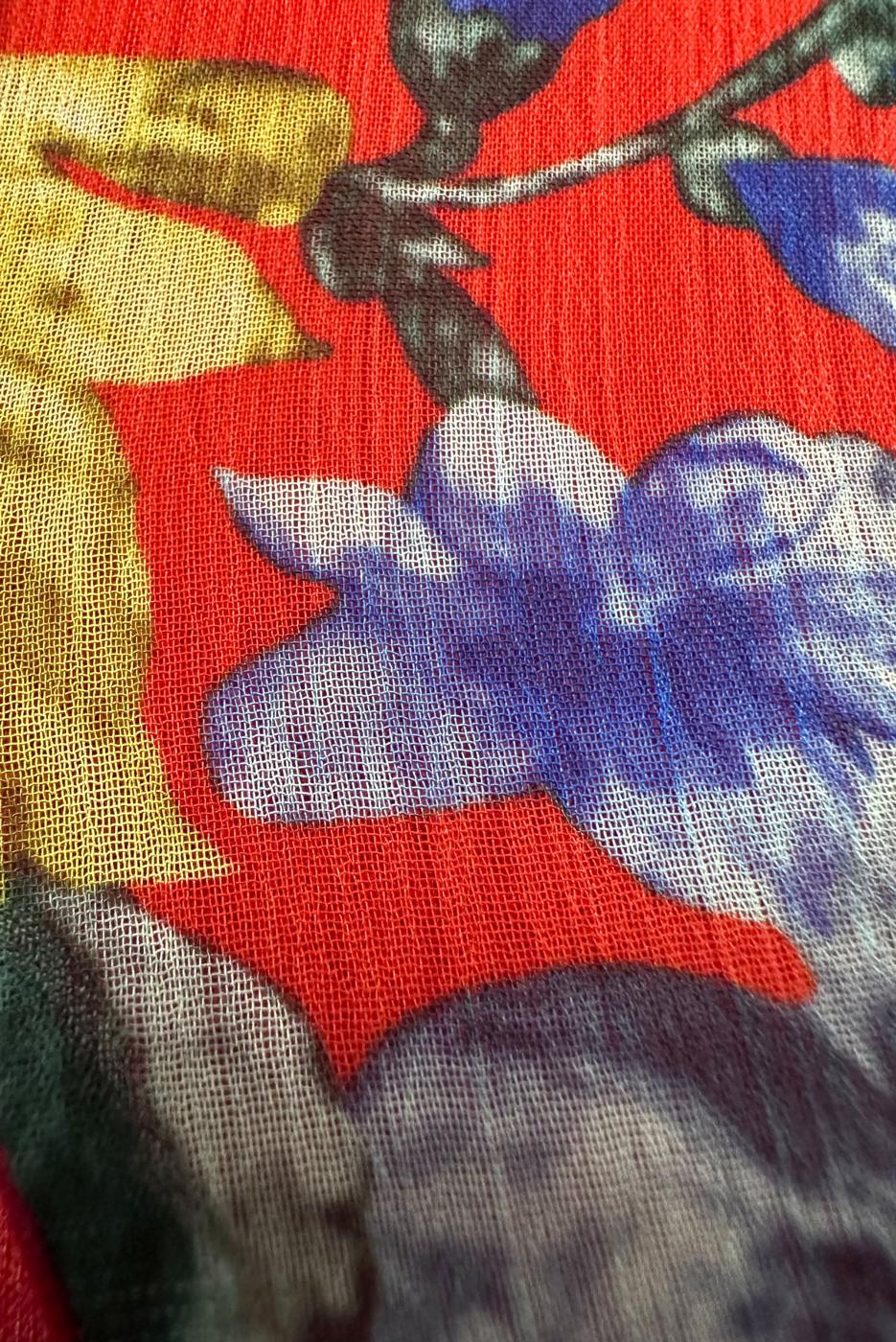 Tesettür giyim KIRMIZI ALVİNA ÇİÇEK DESENLİ ELBİSE 42913