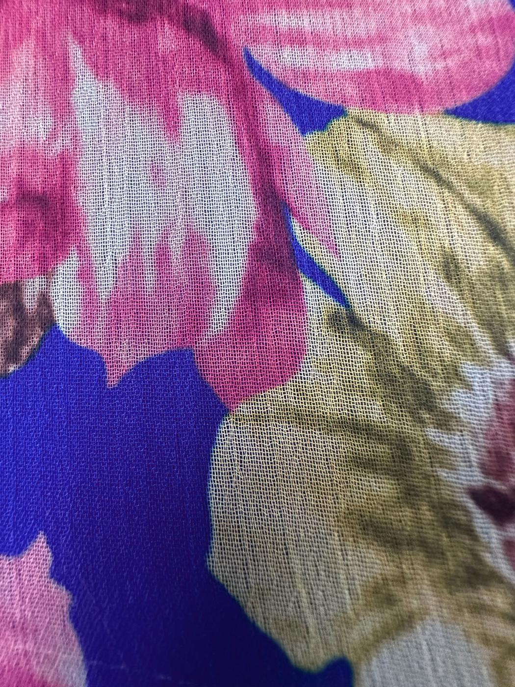 Tesettür giyim LACİVERT ALVİNA ÇİÇEK DESENLİ ELBİSE 42913