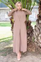 Tesettür giyim VİZON CEKET DETAYLI TULUM T 4513