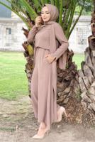 Tesettür giyim VİZON CEKET DETAYLI TULUM T 4513